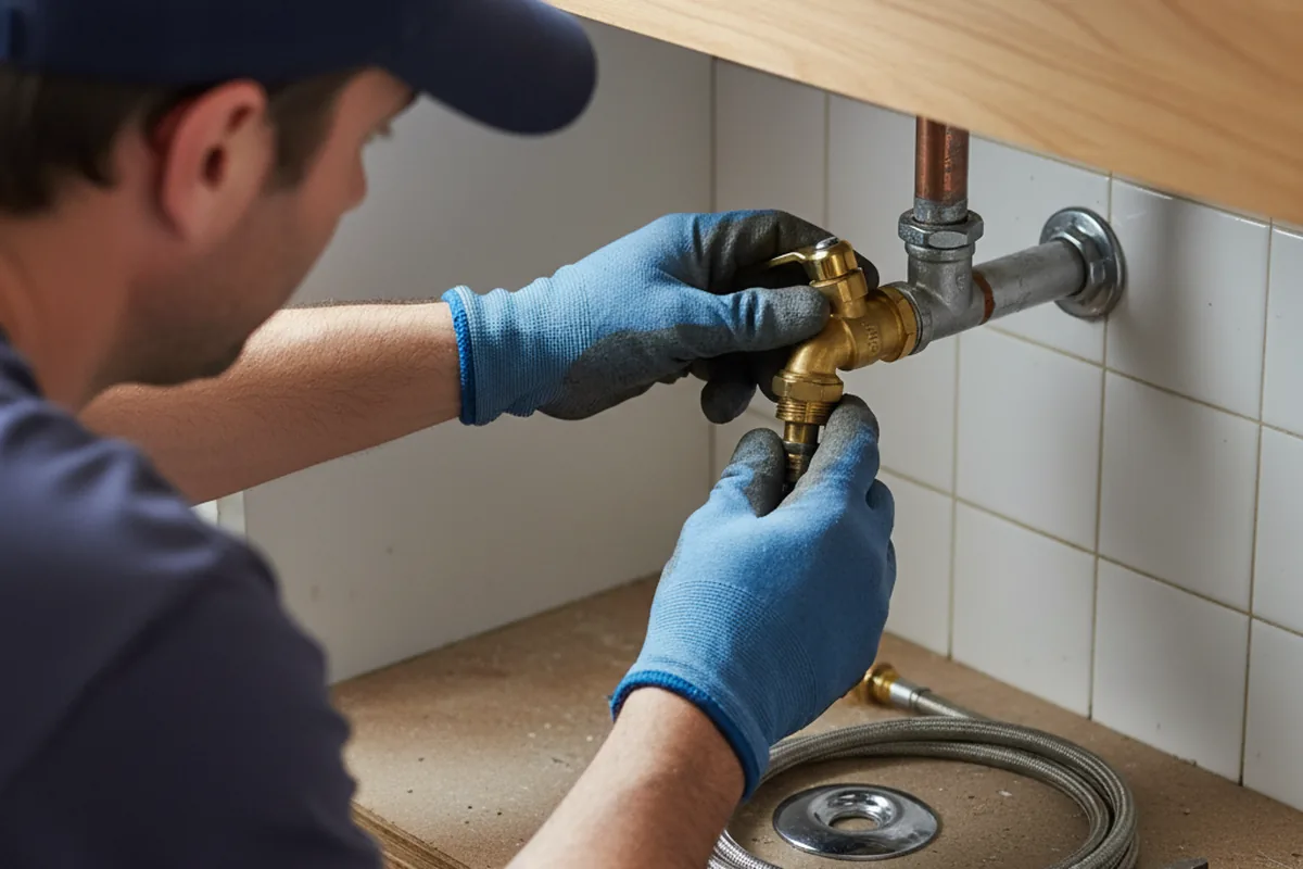 Shutoff valve and fitting work during Faucet and Fixture Repair in Sizerock